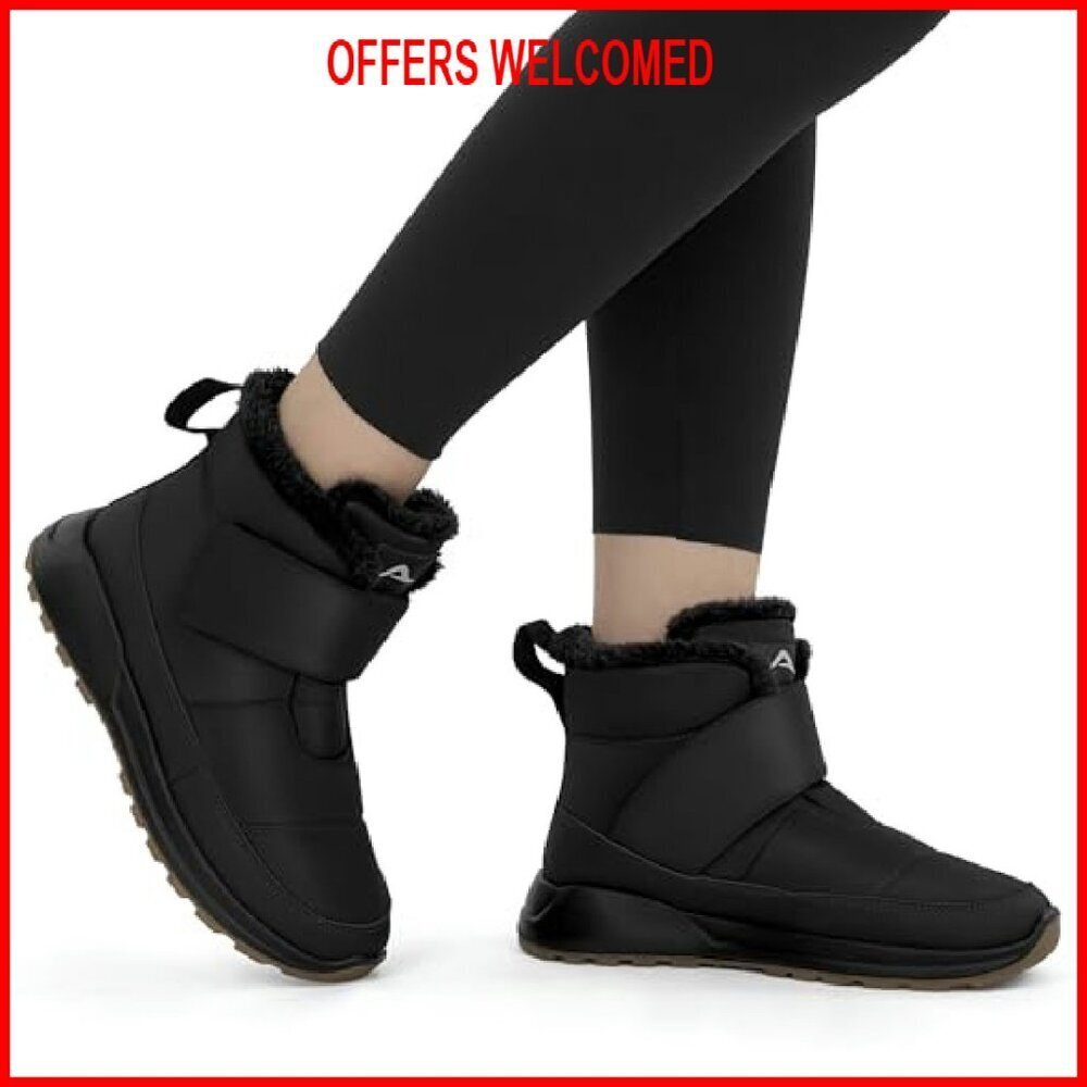 Waterproof Snow Boots with Fur Lining Slip-Resistant Winter Booties - Picture 4 of 7